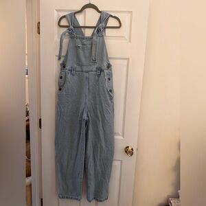Lucy and Yak | Denim Dungaree in Light Wash Blue